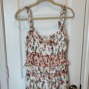 Anthropologie Floral Print Dress with Smocked Detail